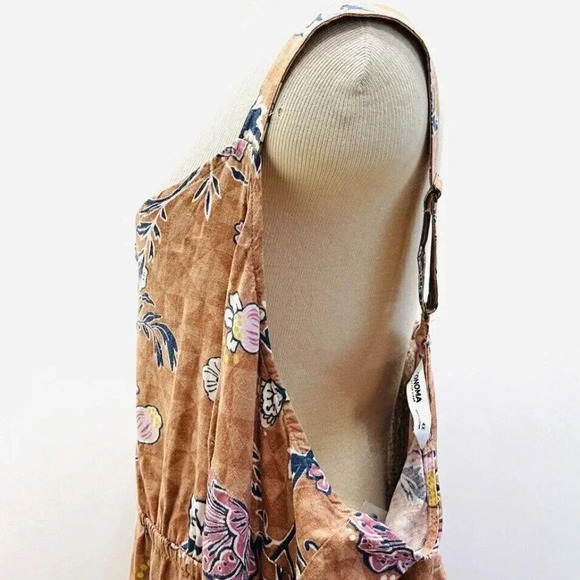 NWT SONOMA Women Sleeveless Pullover Brown Elastic Waist V-Neck Dress Size 4X - Picture 12 of 15